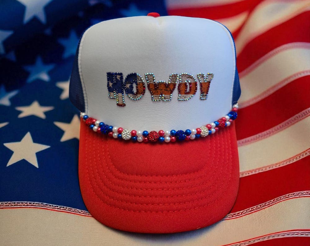 Glamorous 'Howdy' Rhinestone Cap