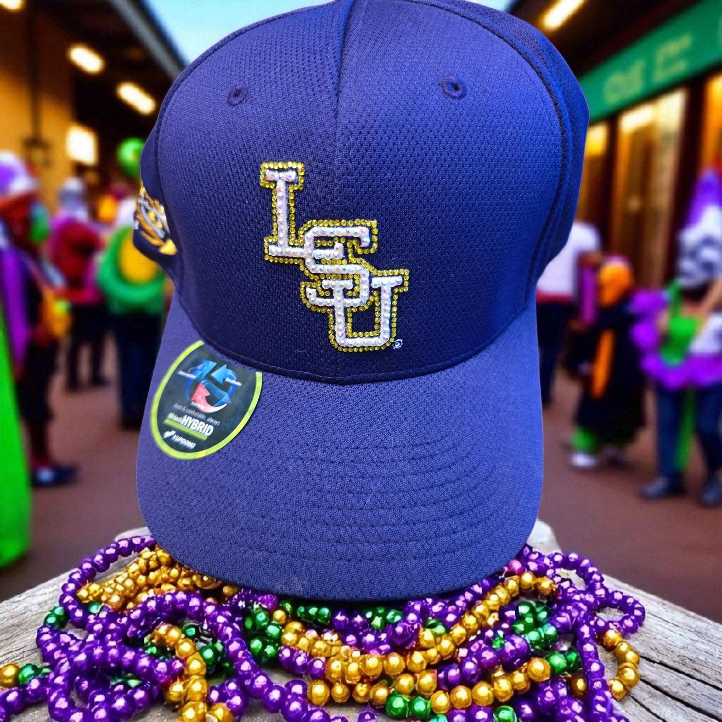 LSU Bling Hat – Purple Rhinestone Cap, Game Day Mardi Gras Sparkle