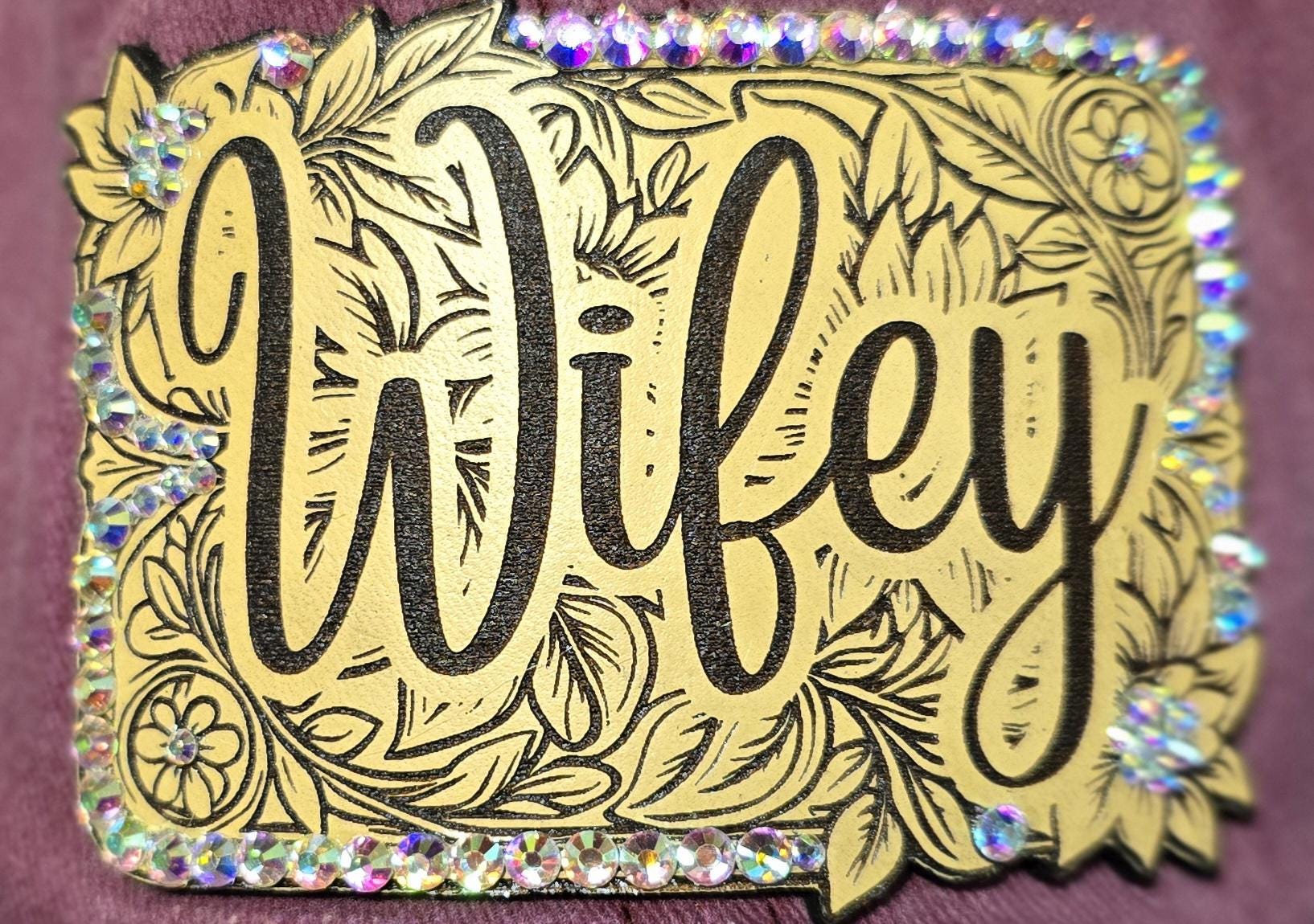 Cowgirl Western Wifey Rhinestone Maroon Hat