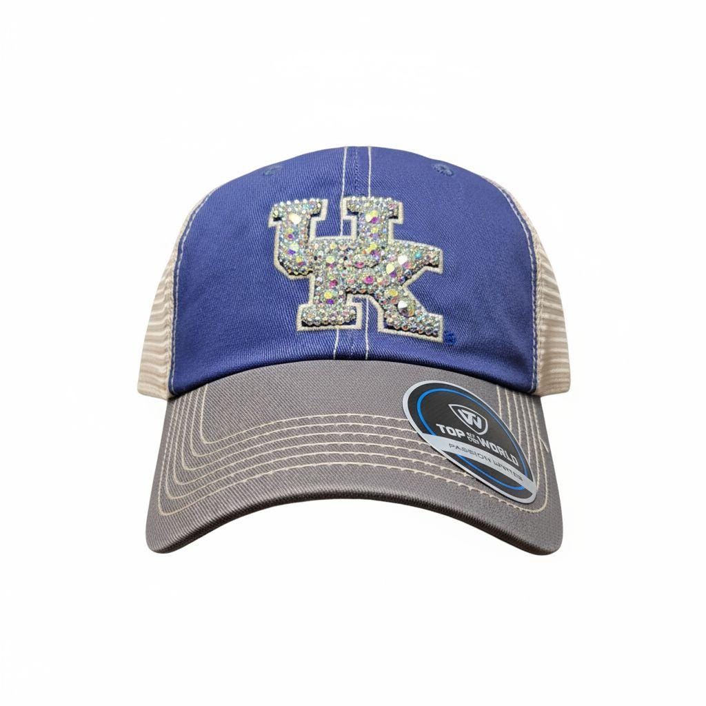 Rhinestone Kentucky Hat – Blue UK Trucker Cap with Sparkle Logo