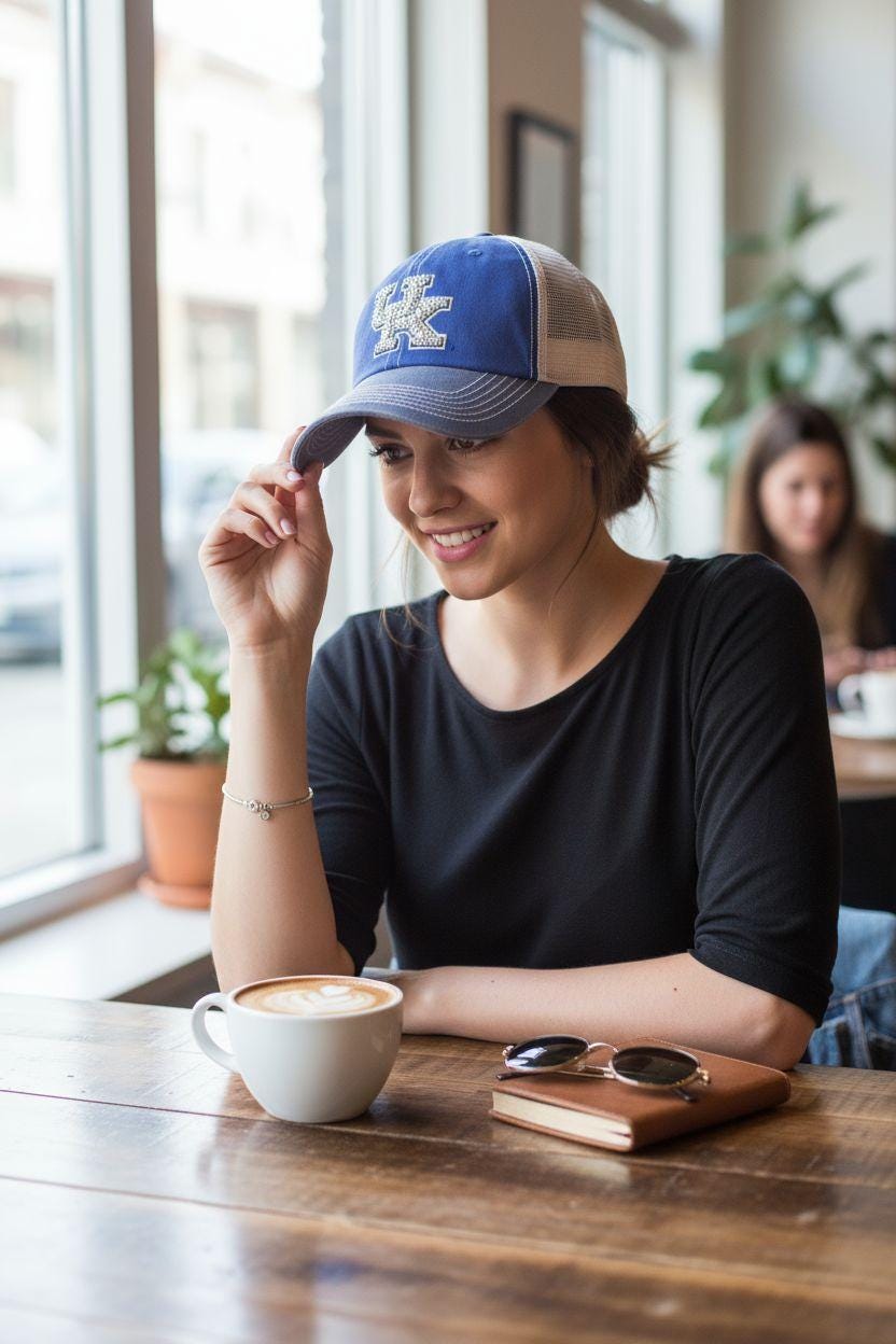Rhinestone Kentucky Hat – Blue UK Trucker Cap with Sparkle Logo