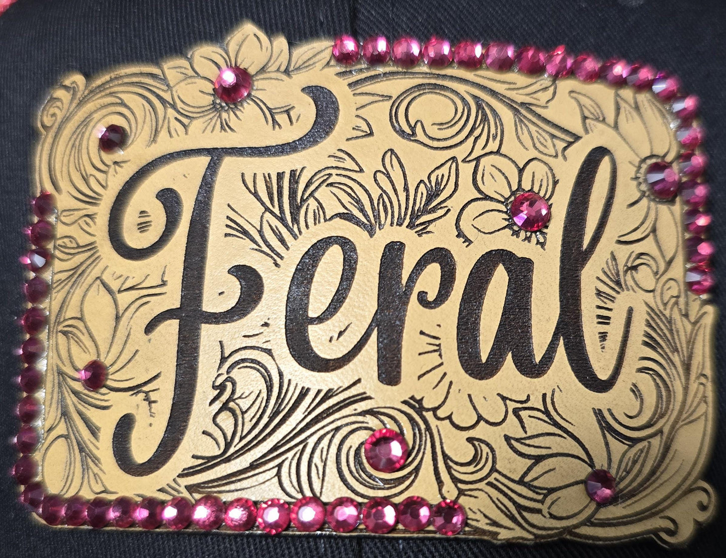 Hot Pink "Feral” Western Trucker Rhinestone Hat