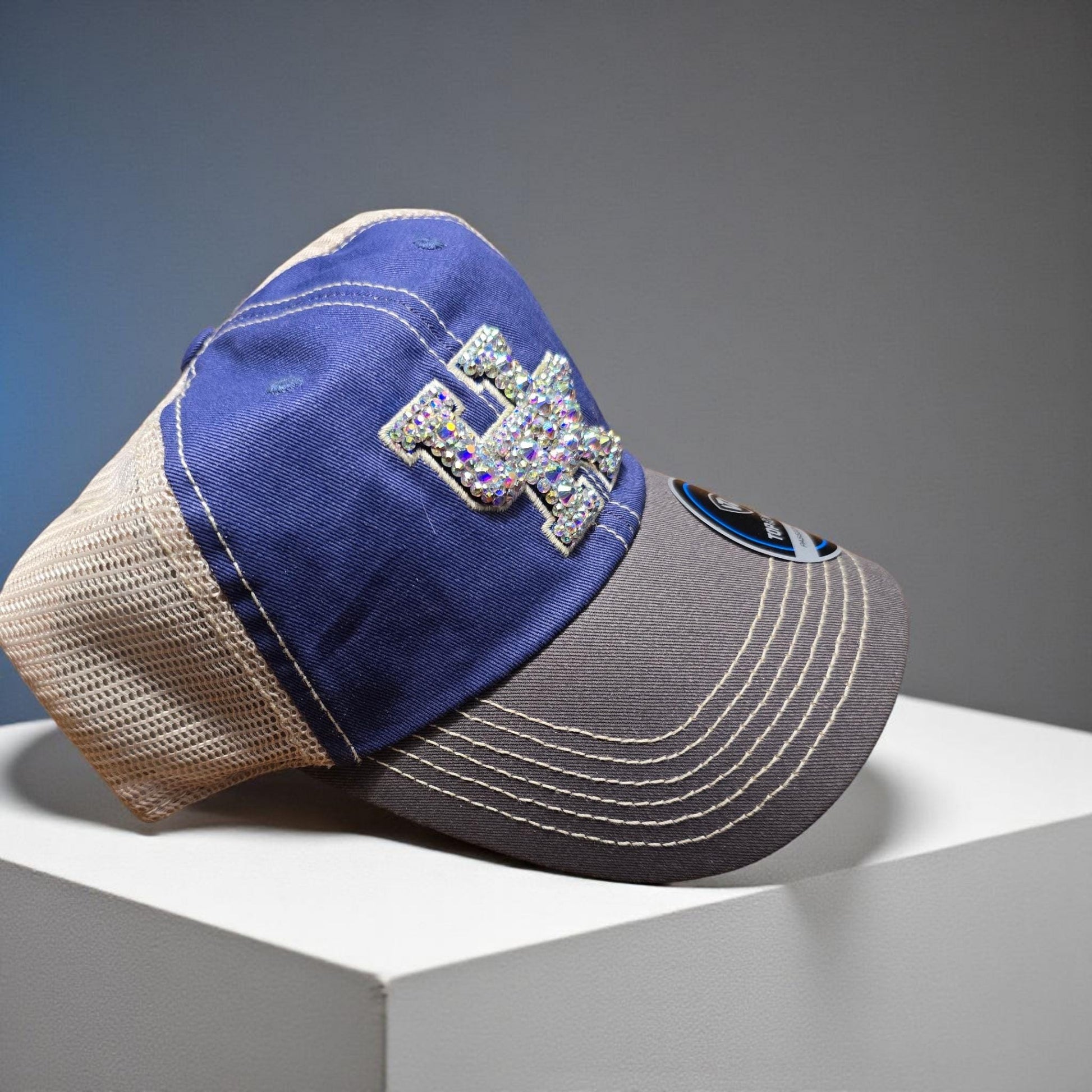 Rhinestone Kentucky Hat – Blue UK Trucker Cap with Sparkle Logo