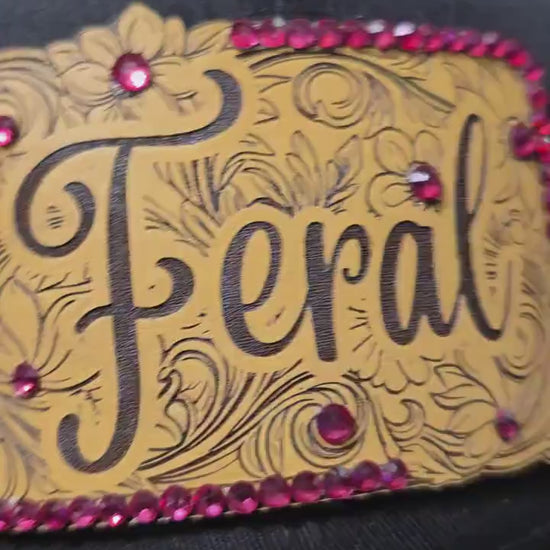 Hot Pink "Feral” Western Trucker Rhinestone Hat