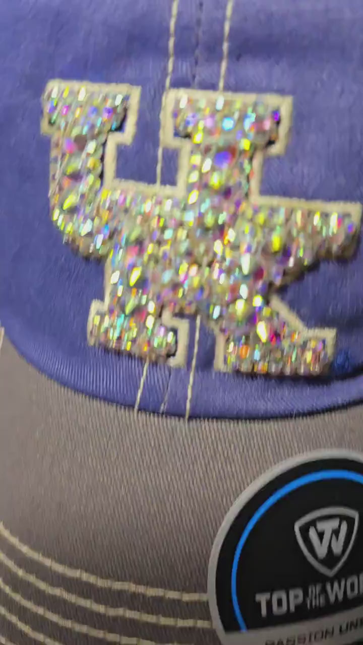 Rhinestone Kentucky Hat – Blue UK Trucker Cap with Sparkle Logo
