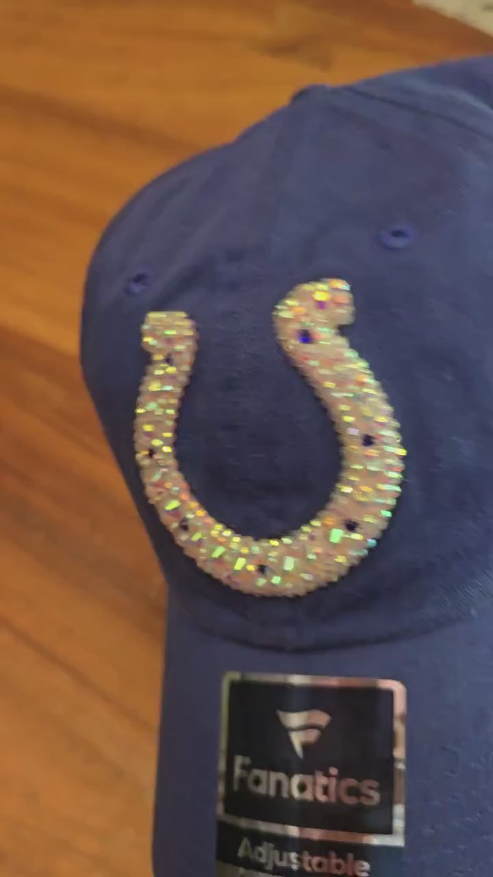 Sparkly Lucky Horseshoe Baseball Hat – Game Day Bling Hat