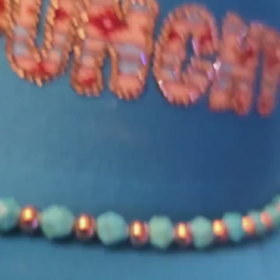 Teal "Punchy" Trucker Hat: Turquoise Bling, Western Cowgirl Style